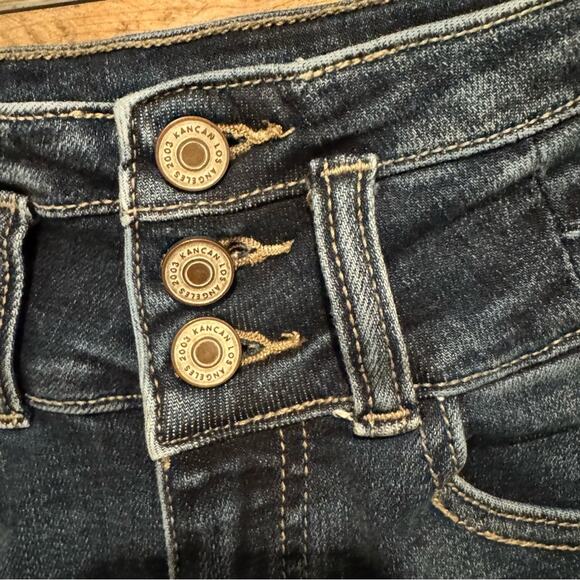 KanCan Curvy High Rise Stacked Waist Skinny Jean Medium-Dark Wash Size 24 - Picture 4 of 12